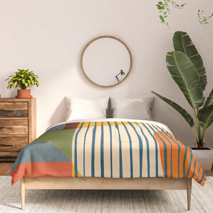 Modern Bold Abstract Art Colorful Geometric  Comforter Gallery Image 3