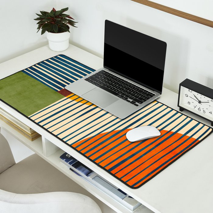 Modern Bold Abstract Art Colorful Geometric  Desk Mat Gallery Image 2