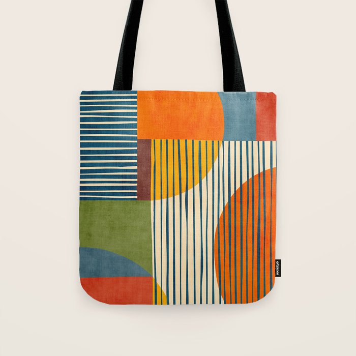 Modern Bold Abstract Art Colorful Geometric  Tote Bag Gallery Image 1