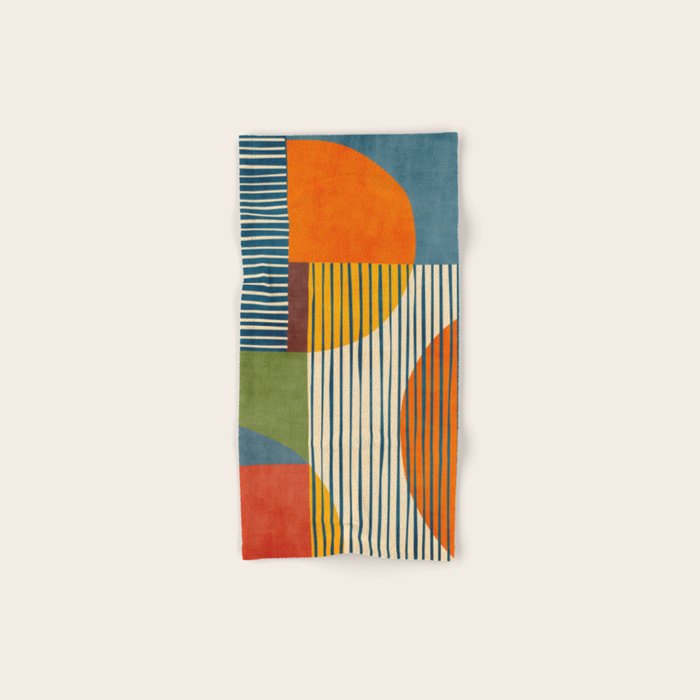 Modern Bold Abstract Art Colorful Geometric  Bath Towel Gallery Image 1