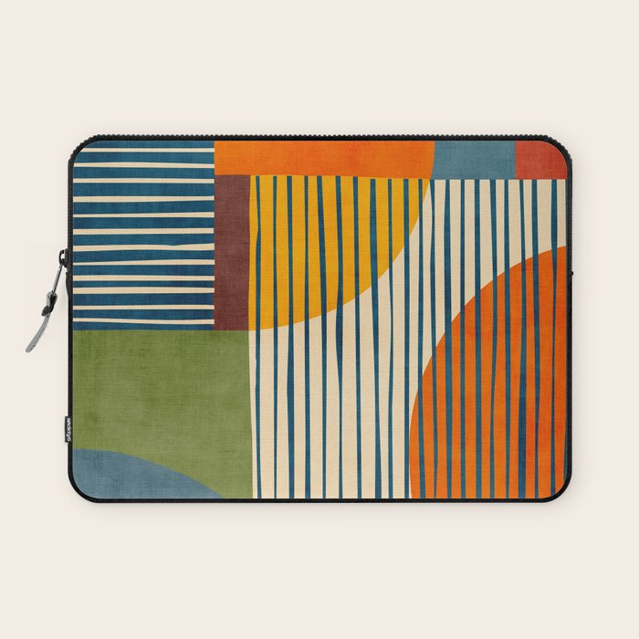 Modern Bold Abstract Art Colorful Geometric  Laptop Sleeve Gallery Image 1