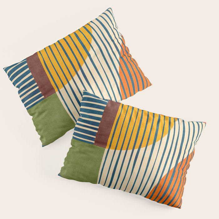 Modern Bold Abstract Art Colorful Geometric  Pillow Sham Gallery Image 3