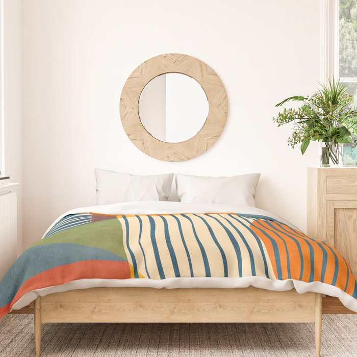 Modern Bold Abstract Art Colorful Geometric  Duvet Cover Gallery Image 3