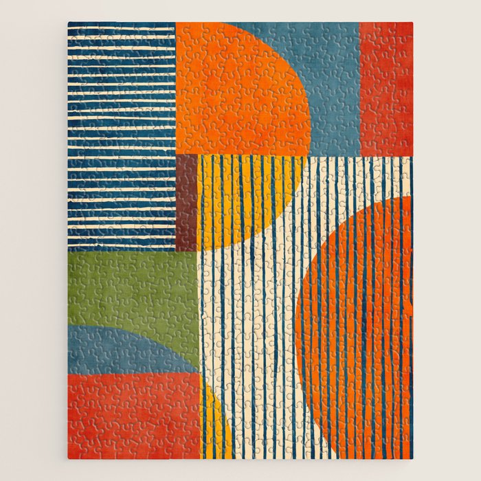 Modern Bold Abstract Art Colorful Geometric  Jigsaw Puzzle Gallery Image 1