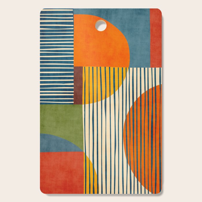 Modern Bold Abstract Art Colorful Geometric  Cutting Board Gallery Image 1