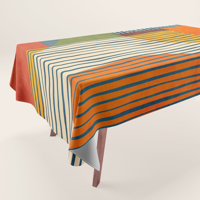 Modern Bold Abstract Art Colorful Geometric  Tablecloth Gallery Image 1