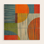 Modern Bold Abstract Art Colorful Geometric  Wood Wall Art Gallery Image 1