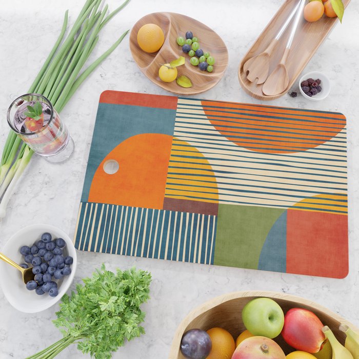 Modern Bold Abstract Art Colorful Geometric  Cutting Board Gallery Image 2