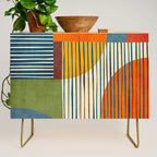 Modern Bold Abstract Art Colorful Geometric  Credenza Gallery Image 1