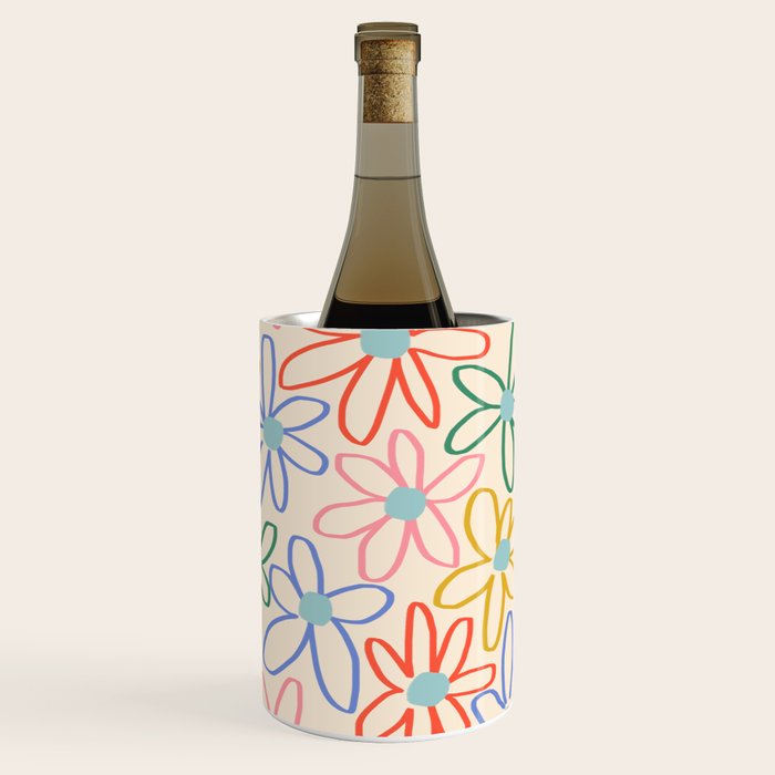 Joyful Flower Lines - rainbow Wine Chiller Gallery Image 3