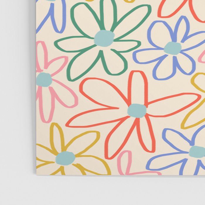 Joyful Flower Lines - rainbow Poster Gallery Image 3