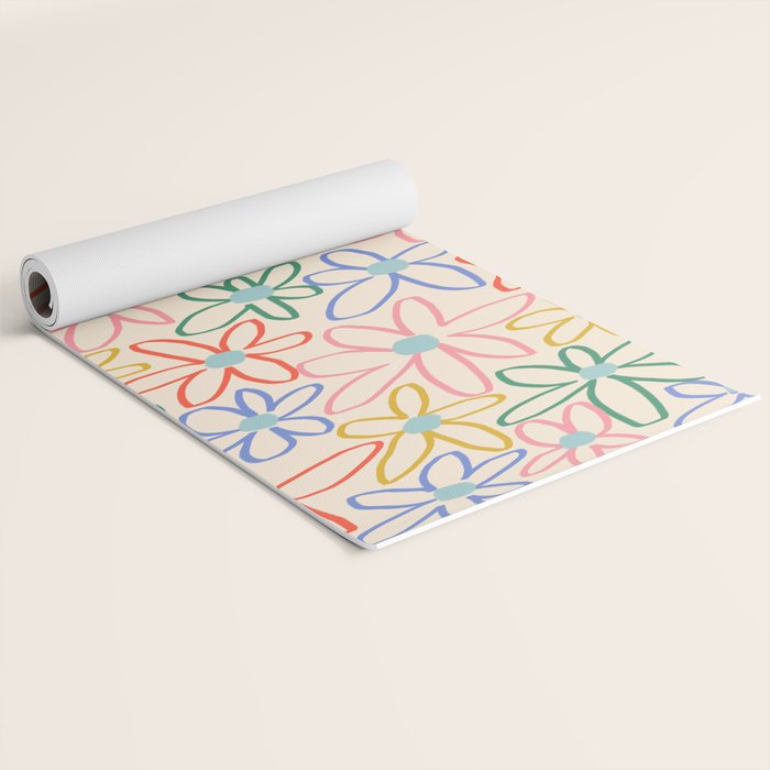 Joyful Flower Lines - rainbow Yoga Mat Gallery Image 2