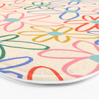 Joyful Flower Lines - rainbow Bath Mat Gallery Image 3