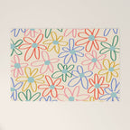 Joyful Flower Lines - rainbow Welcome Mat Gallery Image 1