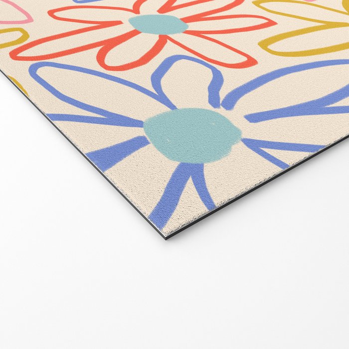 Joyful Flower Lines - rainbow Welcome Mat Gallery Image 2