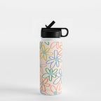Joyful Flower Lines - rainbow Water Bottle Gallery Image 1