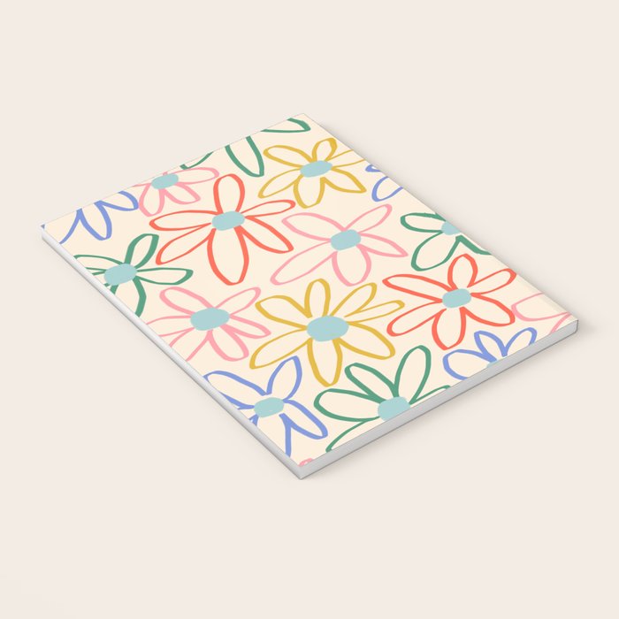 Joyful Flower Lines - rainbow Notebook Gallery Image 3