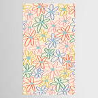Joyful Flower Lines - rainbow Tablecloth Gallery Image 2