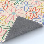 Joyful Flower Lines - rainbow Rug Gallery Image 4