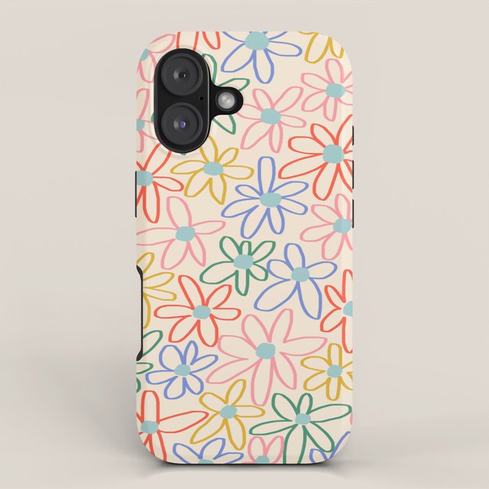 Joyful Flower Lines - rainbow iPhone Case Gallery Image 1