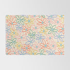Joyful Flower Lines - rainbow Rug Gallery Image 2