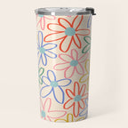 Joyful Flower Lines - rainbow Travel Mug Gallery Image 2
