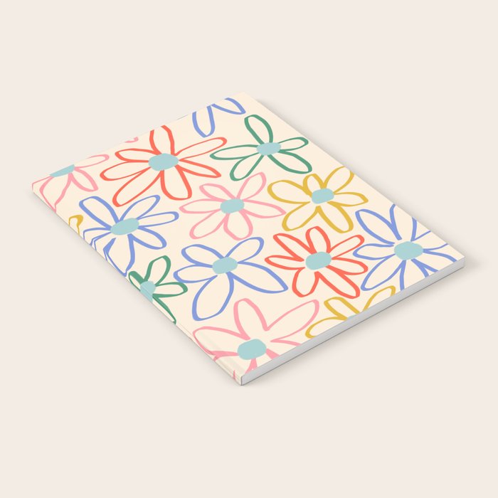 Joyful Flower Lines - rainbow Notebook Gallery Image 1