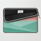 Geometric Triangles VII Pink and Green Laptop Sleeve Gallery Image 2