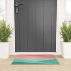 Geometric Triangles VII Pink and Green Welcome Mat Gallery Image 3