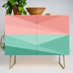 Geometric Triangles VII Pink and Green Credenza Gallery Image 1