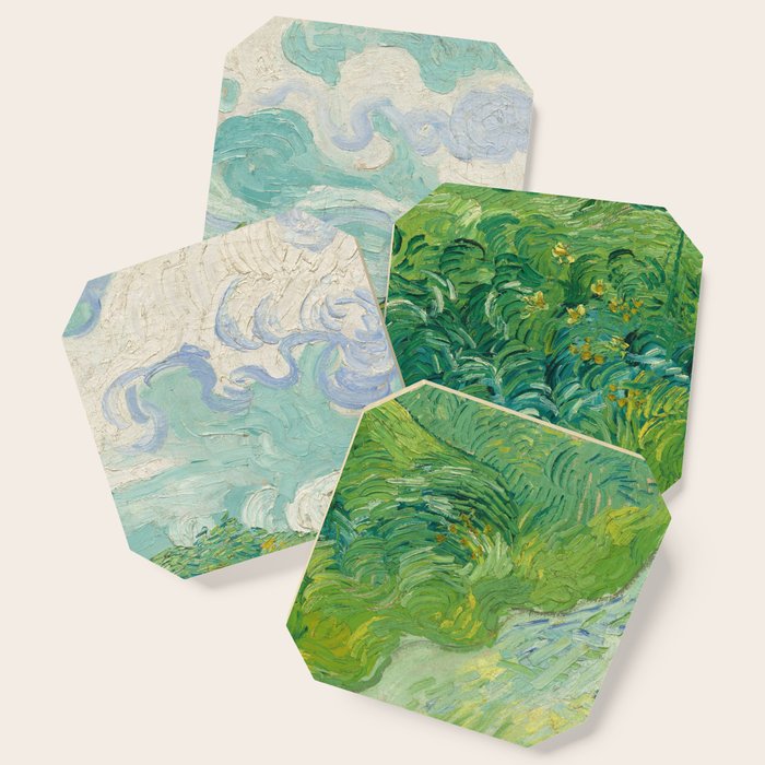 Green Wheat Fields, Auvers, 1890, Vincent van Gogh Coaster Gallery Image 1