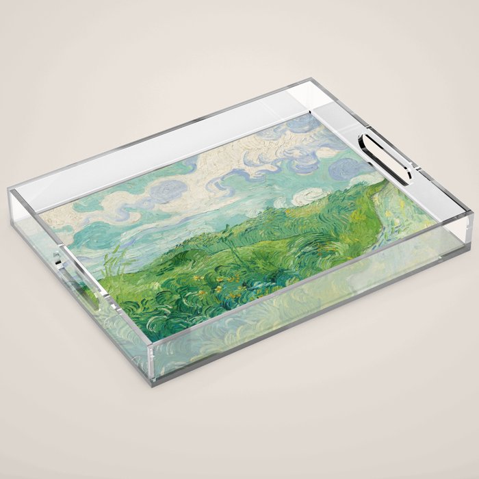 Green Wheat Fields, Auvers, 1890, Vincent van Gogh Acrylic Tray Gallery Image 1
