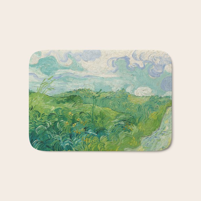 Green Wheat Fields, Auvers, 1890, Vincent van Gogh Bath Mat Gallery Image 1
