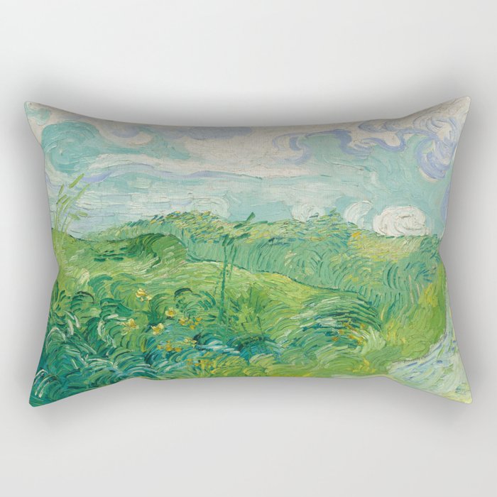 Green Wheat Fields, Auvers, 1890, Vincent van Gogh Rectangular Pillow Gallery Image 2