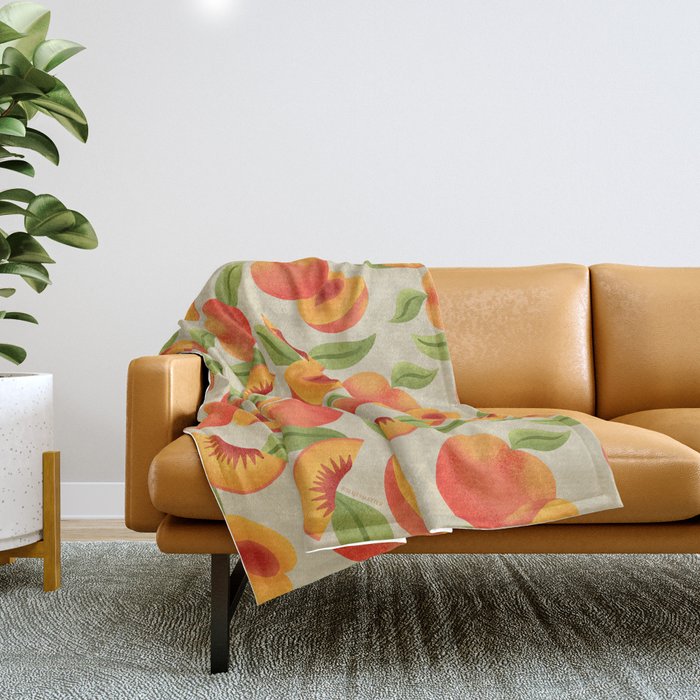 Peach Pattern - Amalfi Coast Cocktails Throw Blanket Gallery Image 1