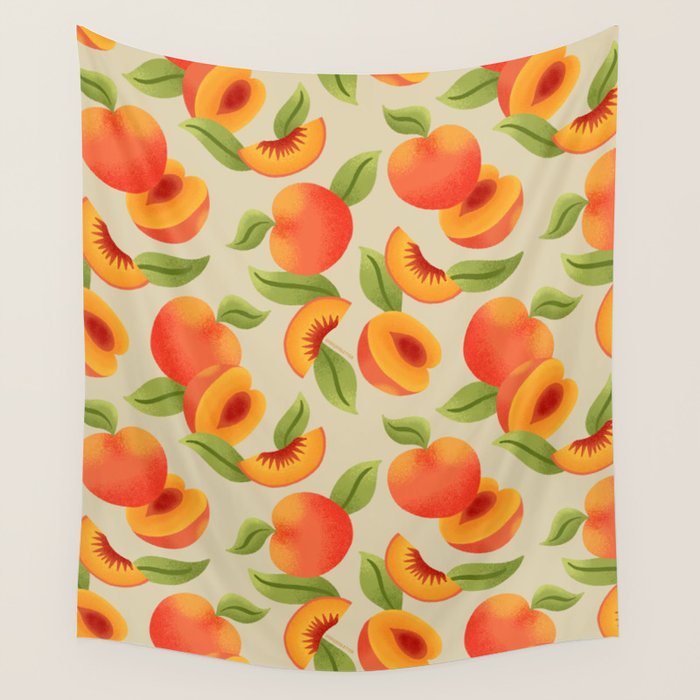 Peach Pattern - Amalfi Coast Cocktails Wall Tapestry Gallery Image 1
