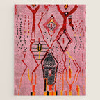 Traditional Pink Moroccan Rug Artwork Jigsaw Puzzle Gallery Image 1