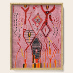 Traditional Pink Moroccan Rug Artwork Serving Tray Gallery Image 1