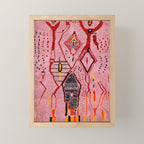 Traditional Pink Moroccan Rug Artwork Mini Art Print Gallery Image 1