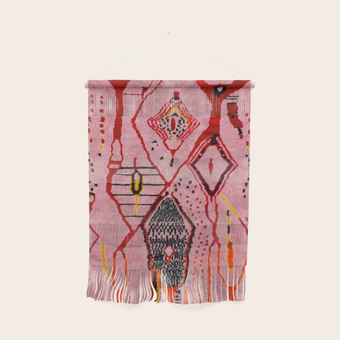 Traditional Pink Moroccan Rug Artwork Wall Hanging Gallery Image 1