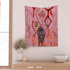 Traditional Pink Moroccan Rug Artwork Wall Tapestry Gallery Image 2