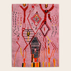 Traditional Pink Moroccan Rug Artwork Poster Gallery Image 4