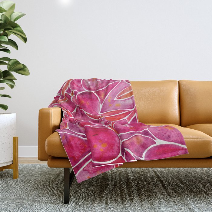 Orchid Wall - Magenta Palette Throw Blanket Gallery Image 1
