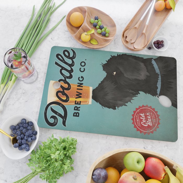 Goldendoodle Labradoodle Beer Cutting Board Gallery Image 2