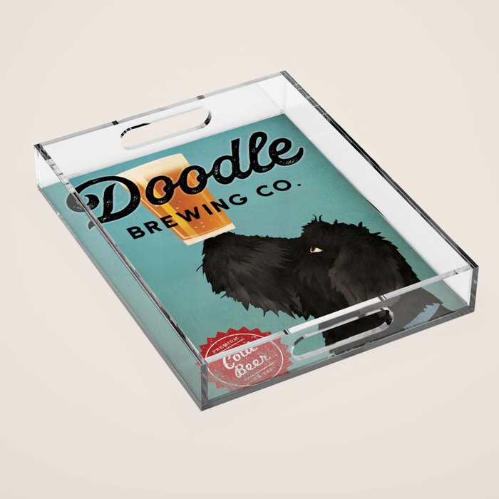 Goldendoodle Labradoodle Beer Acrylic Tray Gallery Image 1