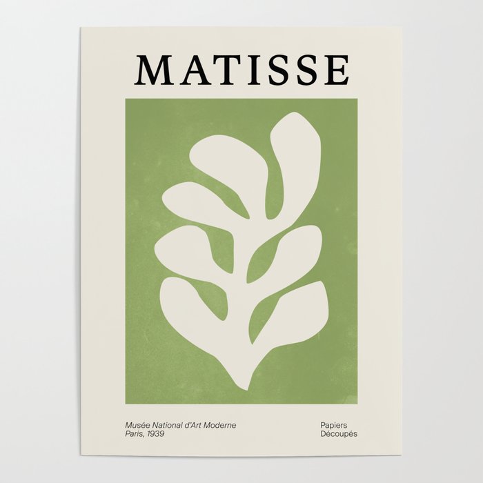 Forest Green Leaf: Matisse Paper Cutouts V Poster Gallery Image 1