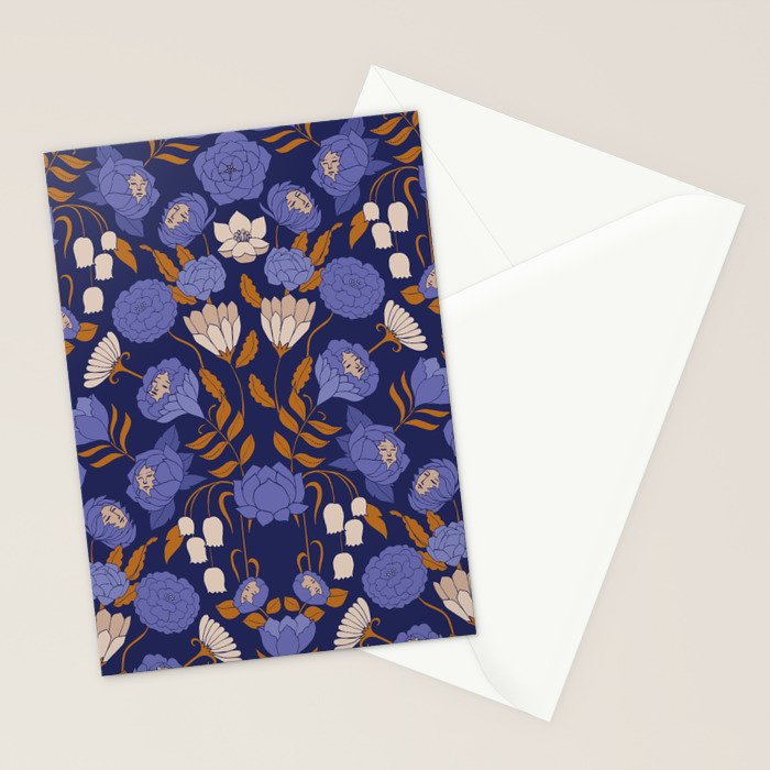 Mystery Blooms {Periwinkle} Stationery Card Gallery Image 2