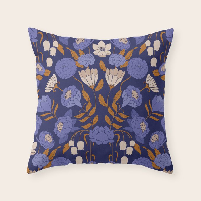 Mystery Blooms {Periwinkle} Throw Pillow Gallery Image 6