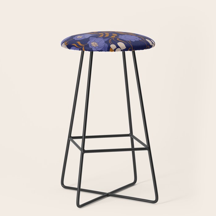 Mystery Blooms {Periwinkle} Stool Gallery Image 1