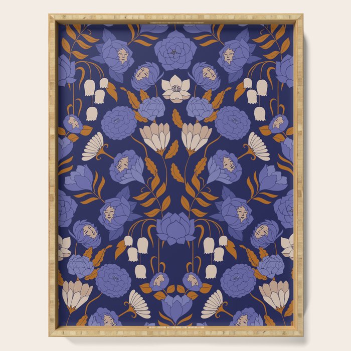 Mystery Blooms {Periwinkle} Serving Tray Gallery Image 1